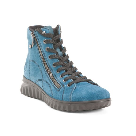 RIEKER Petrol Blue Suede Eugenia 10 Comfort Boots - Picture 1 of 2